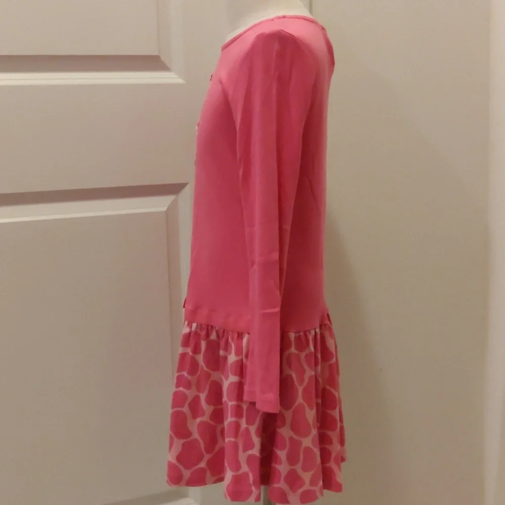Gymboree Vibrant Pink Cotton Dress Long Sleeve Sz 8